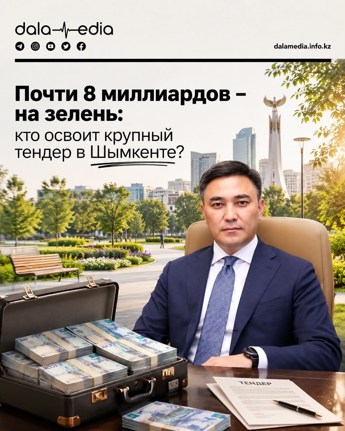 Почти 8 миллиардов – на зелень: кто освоит крупный тендер в Шымкенте?